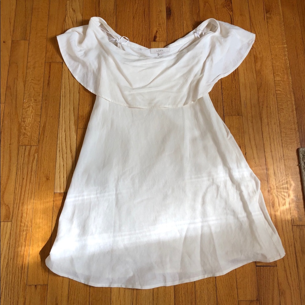 Loft white linen dress